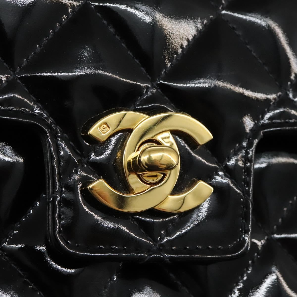 Chanel CC Turnlock Top Handle Flap Bag Patent leather, BLACK, PATENT_LEATHER, Handbag