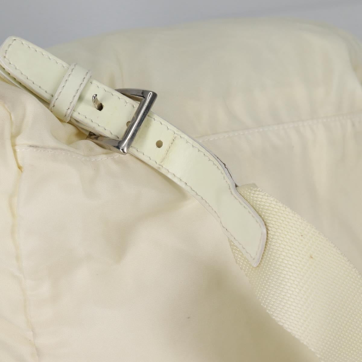 Prada Front Pocket Buckle Backpack Nylon, ECRU, NYLON, Backpack