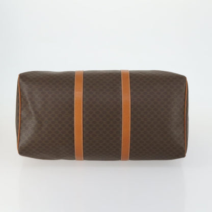 Celine Vintage Duffle Bag Macadam Coated Canvas, BROWN, PVC, Travel bag