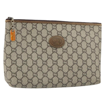 Gucci Zip Pouch GG Canvas, BEIGE, CANVAS, Clutche & pouche