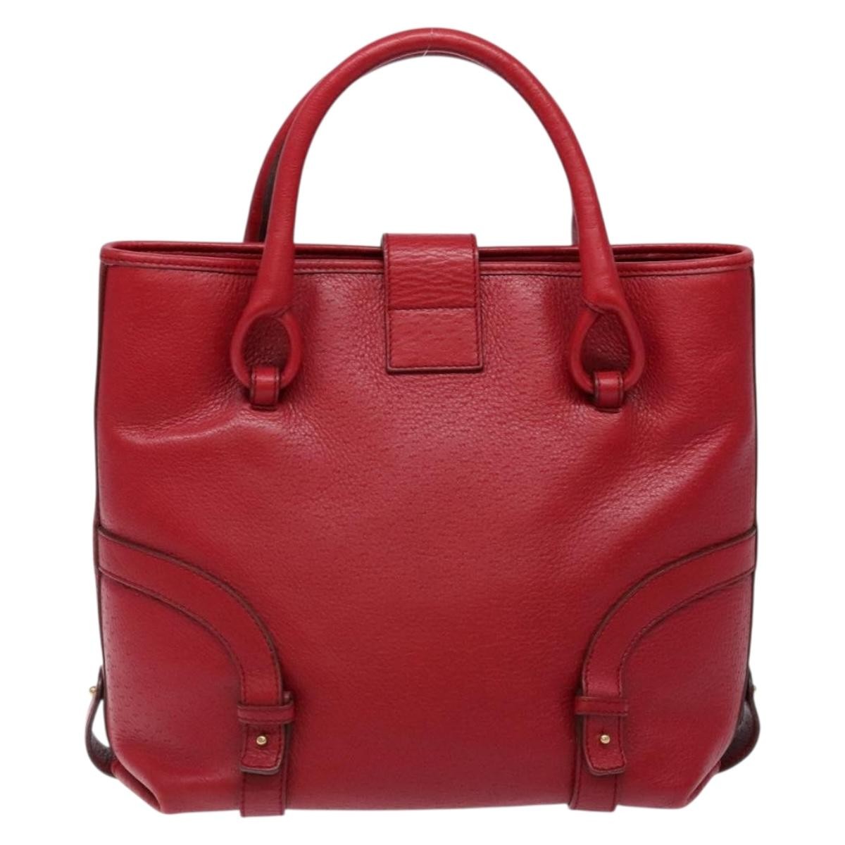Salvatore Ferragamo Gancini handbag Leather, RED, LEATHER, Handbag