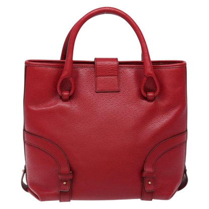 Salvatore Ferragamo Gancini handbag Leather, RED, LEATHER, Handbag
