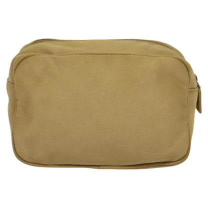 Prada Zip Around Toiletry Bag Silk, BEIGE, SATIN, Clutche & pouche