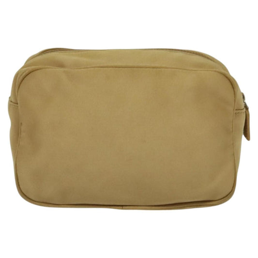 Prada Zip Around Toiletry Bag Silk, BEIGE, SATIN, Clutche & pouche