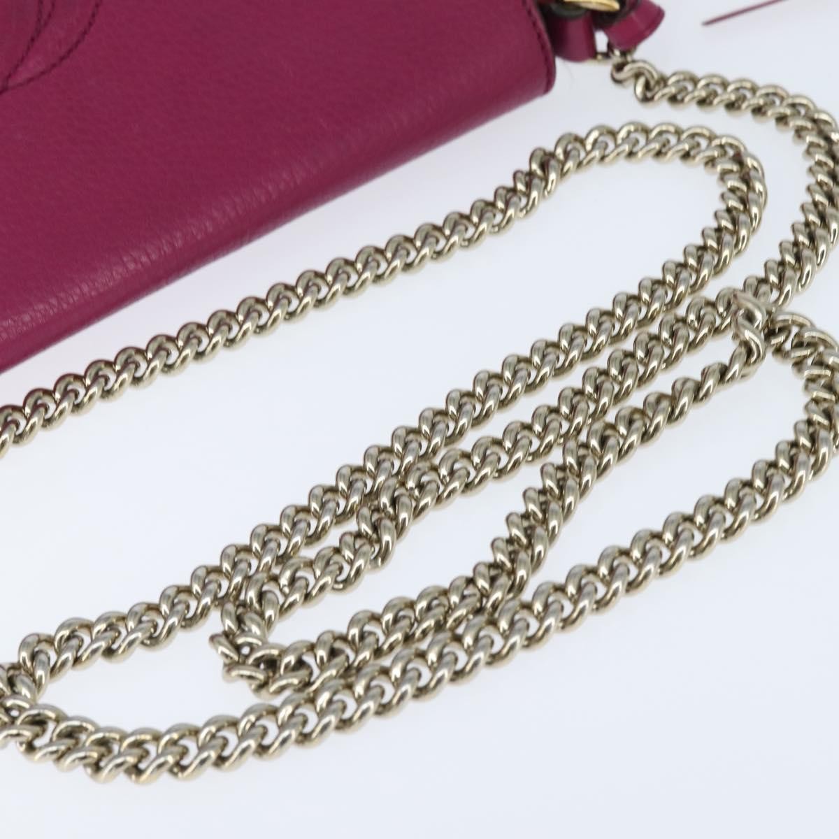 Gucci Soho Chain Crossbody Bag Leather, PINK, LEATHER, Crossbody bag