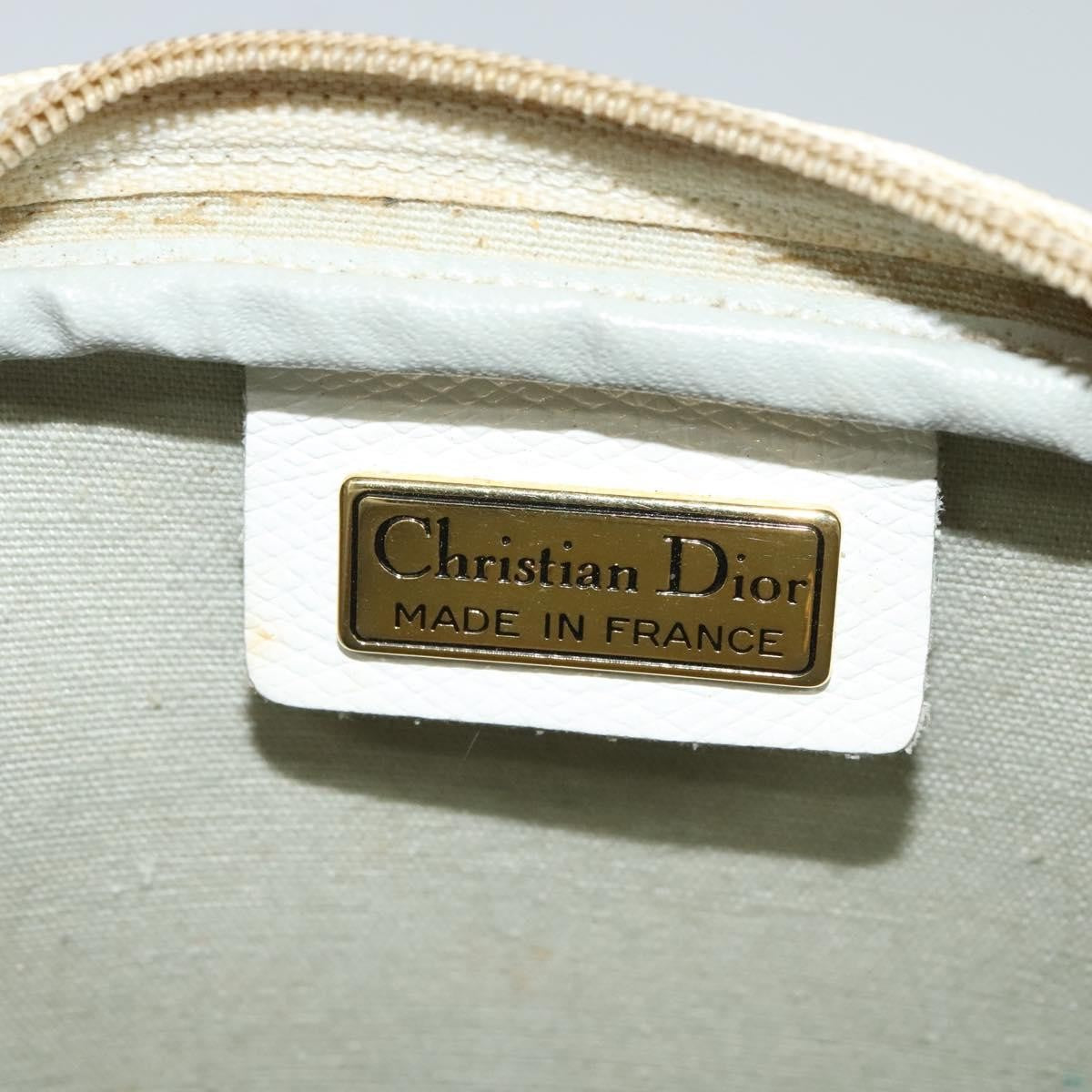 Christian Dior Vintage Honeycomb Shoulder Bag Canvas, WHITE, CANVAS, Shoulder bag