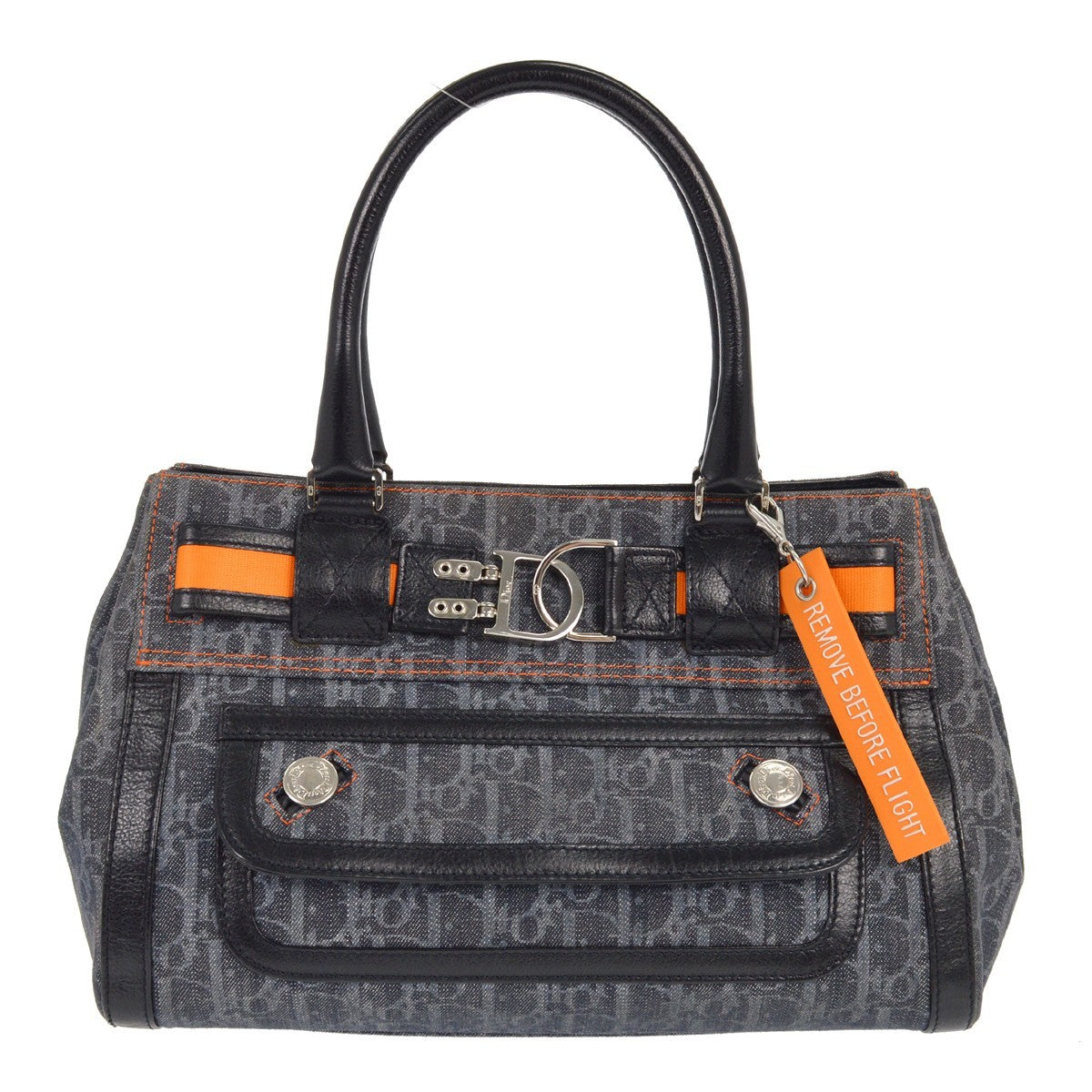Christian Dior Flight Tote Diorissimo Denim, NAVY, CANVAS, Tote bag