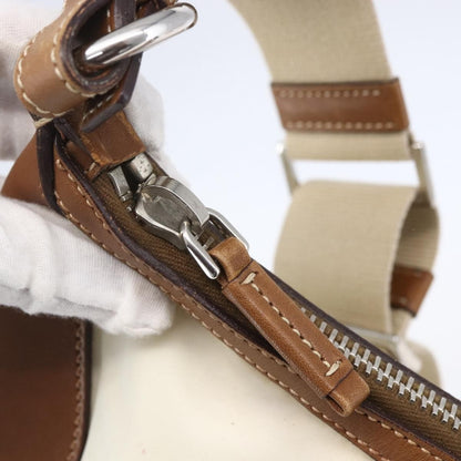 Prada Vintage Shoulder Bag Nylon and Leather, BEIGE, NYLON, Shoulder bag