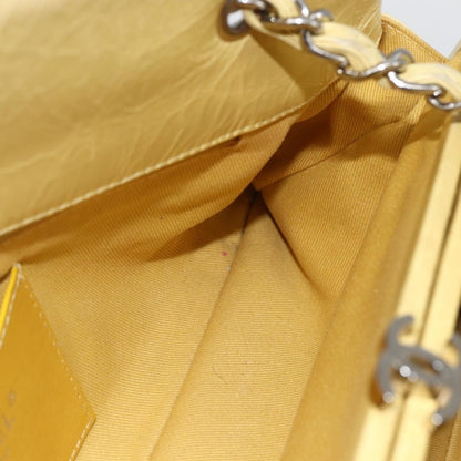 Chanel Just Mademoiselle Bag Quilted Aged Calfskin, YELLOW, LEATHER, Shoulder bag