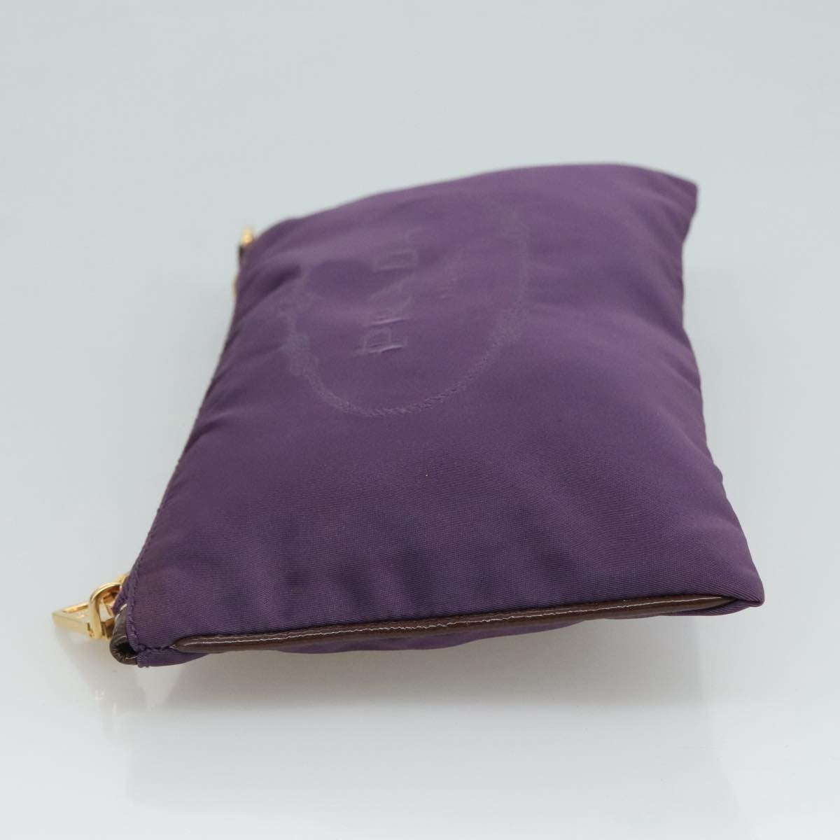 Prada Logo Zip Pouch Tessuto, PURPLE, NYLON, Clutche & pouche