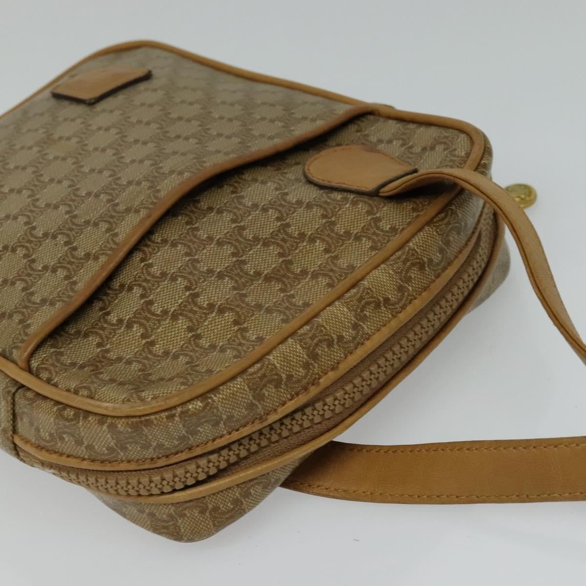 Celine Vintage Macadam Shoulder Bag Canvas, BEIGE, CANVAS, Shoulder bag