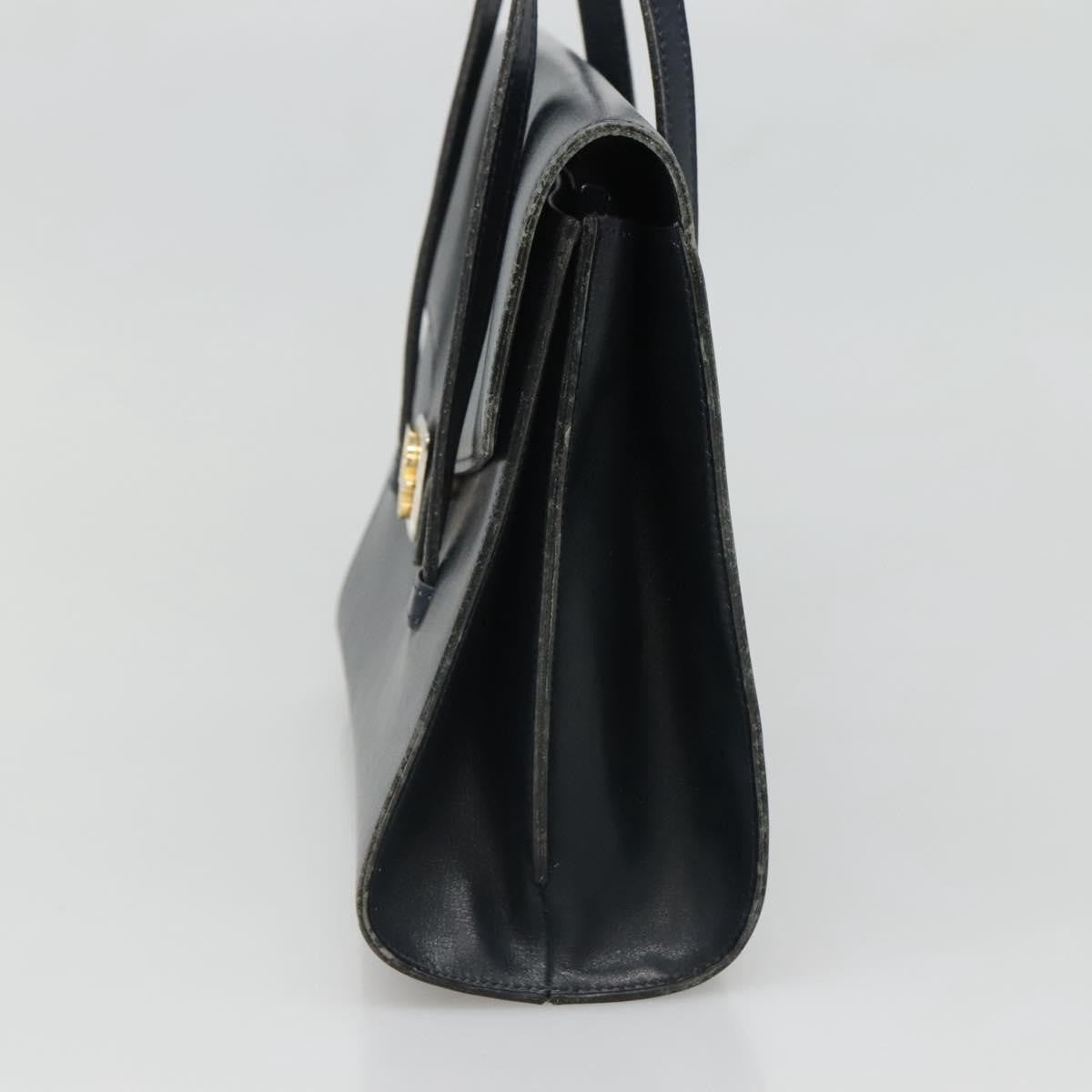 Christian Dior Vintage Handbag Leather, NAVY, LEATHER, Handbag