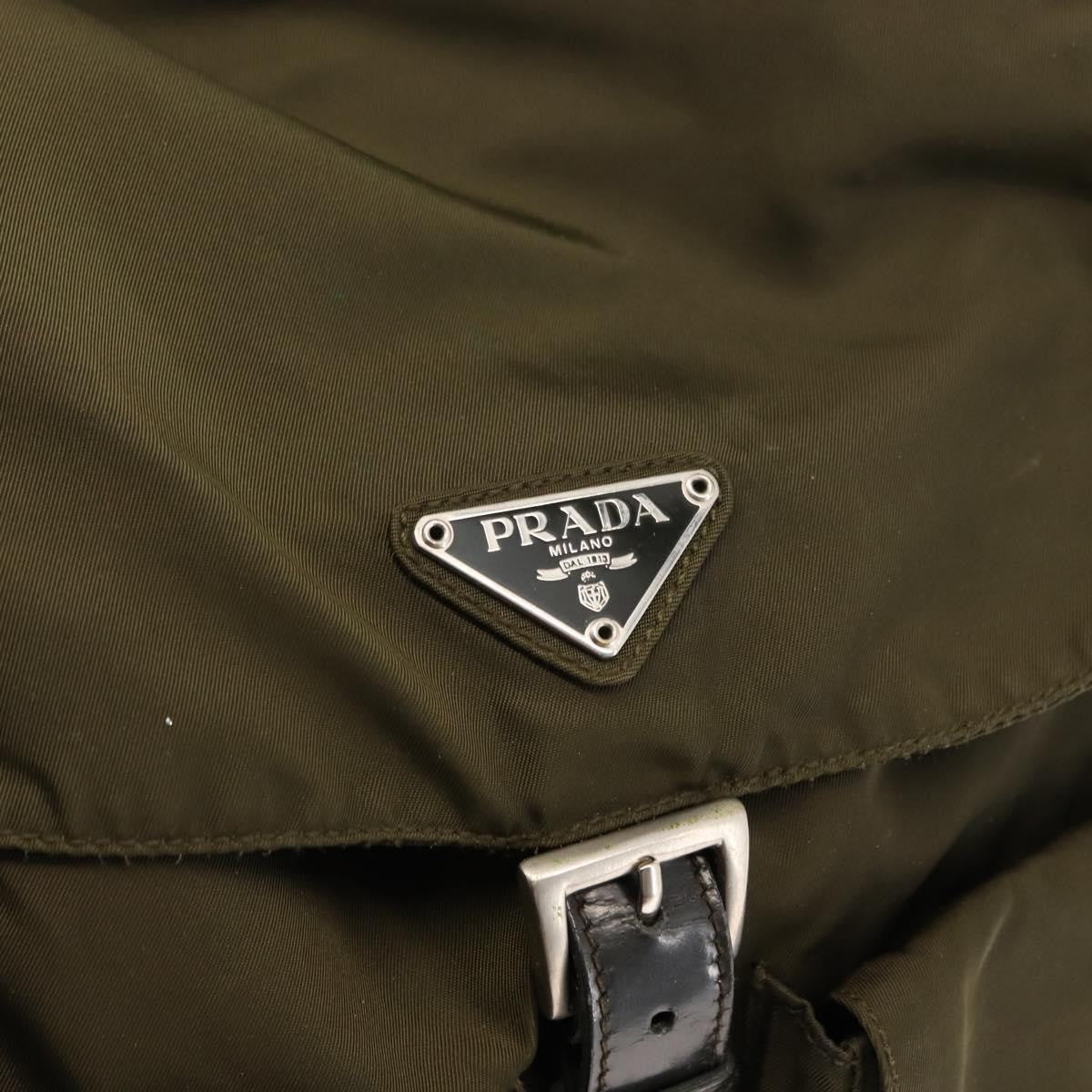 Prada Double Front Pocket Backpack Tessuto, KHAKI, NYLON, Backpack