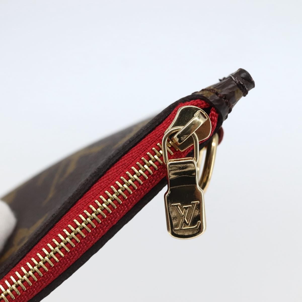 Louis Vuitton Neverfull Pochette Monogram Canvas, BROWN, CANVAS, Tote bag