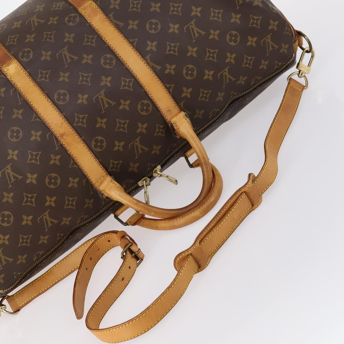 Louis Vuitton Keepall Bandouliere Bag Monogram Canvas, BROWN, CANVAS, Travel bag