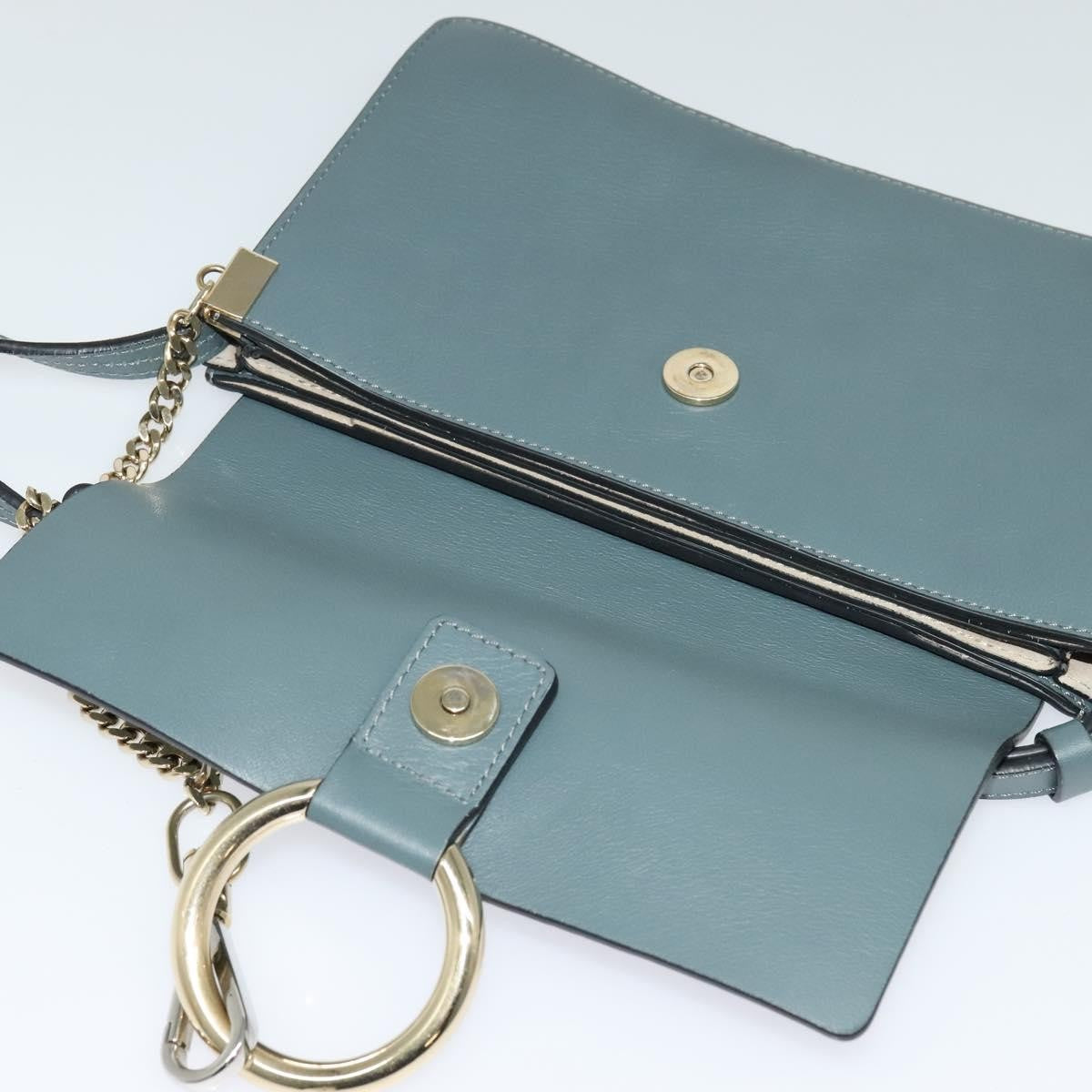 Chloe Faye Shoulder Bag Leather and Suede, BLUE, SUEDE, Shoulder bag