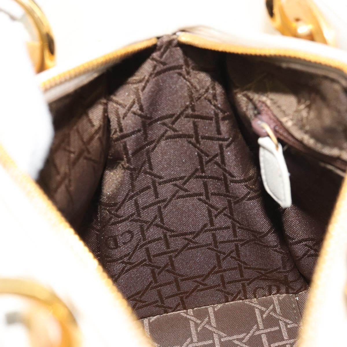Christian Dior Vintage Lady Dior Bag Cannage Quilt Lambskin, WHITE, LEATHER, Handbag