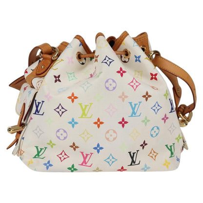 Louis Vuitton Petit Noe Handbag Monogram Multicolor, WHITE, CANVAS, Handbag