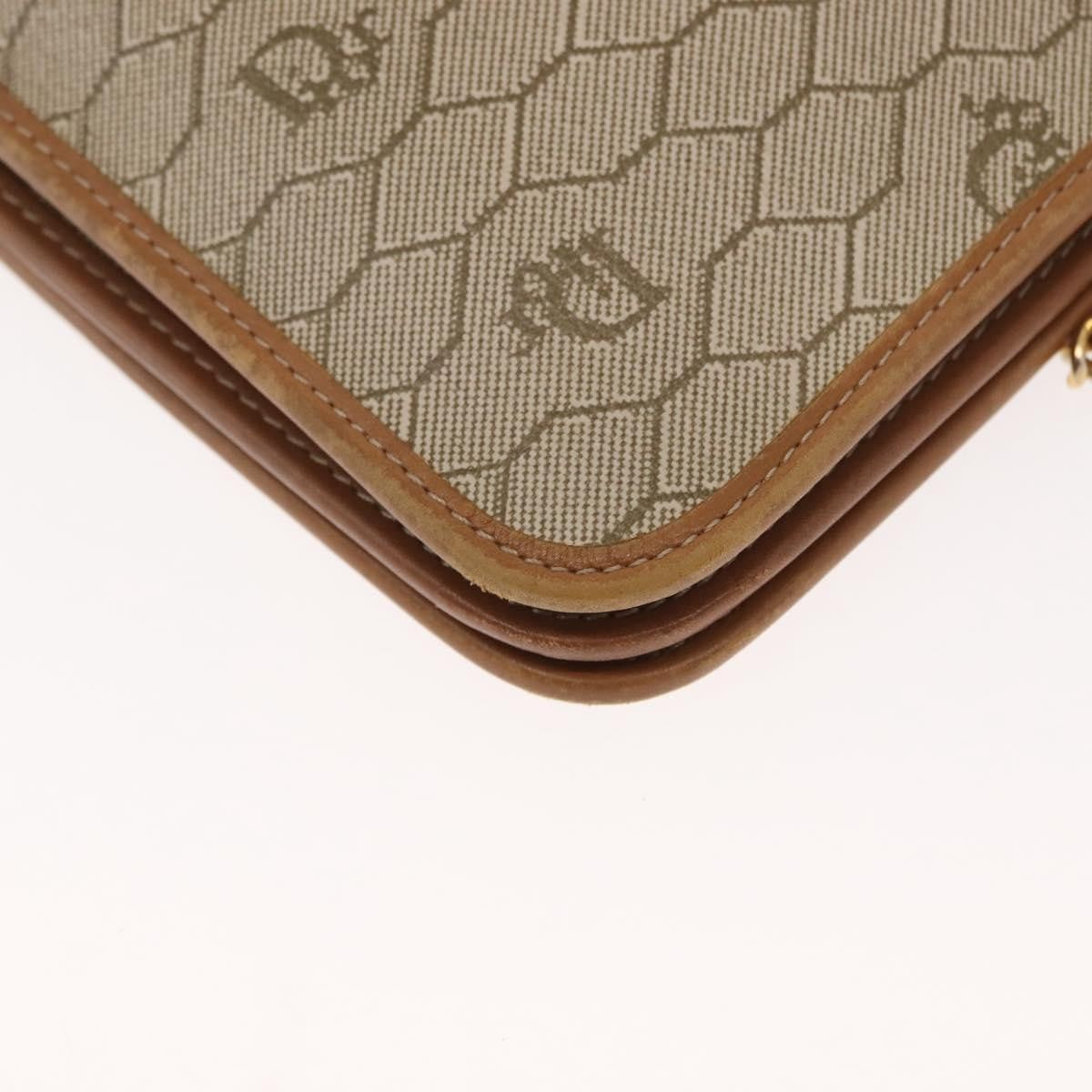 Christian Dior Vintage Honeycomb chain Canvas, BEIGE, CANVAS, Shoulder bag