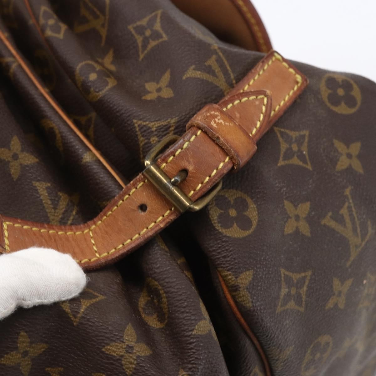 Louis Vuitton Saumur Handbag Monogram Canvas, BROWN, CANVAS, Shoulder bag