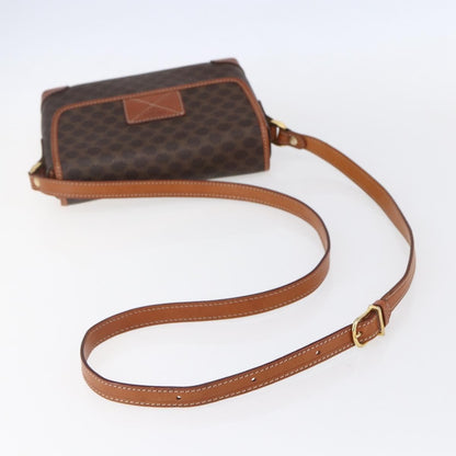 Celine Vintage Macadam Shoulder Bag Canvas and Leather, BROWN, CANVAS, Shoulder bag