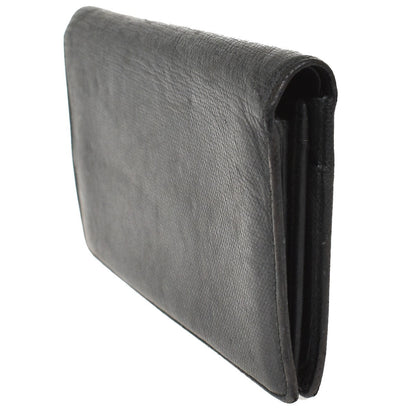 Chanel CC Button Bi-Fold Wallet Leather, BLACK, LEATHER, Wallets