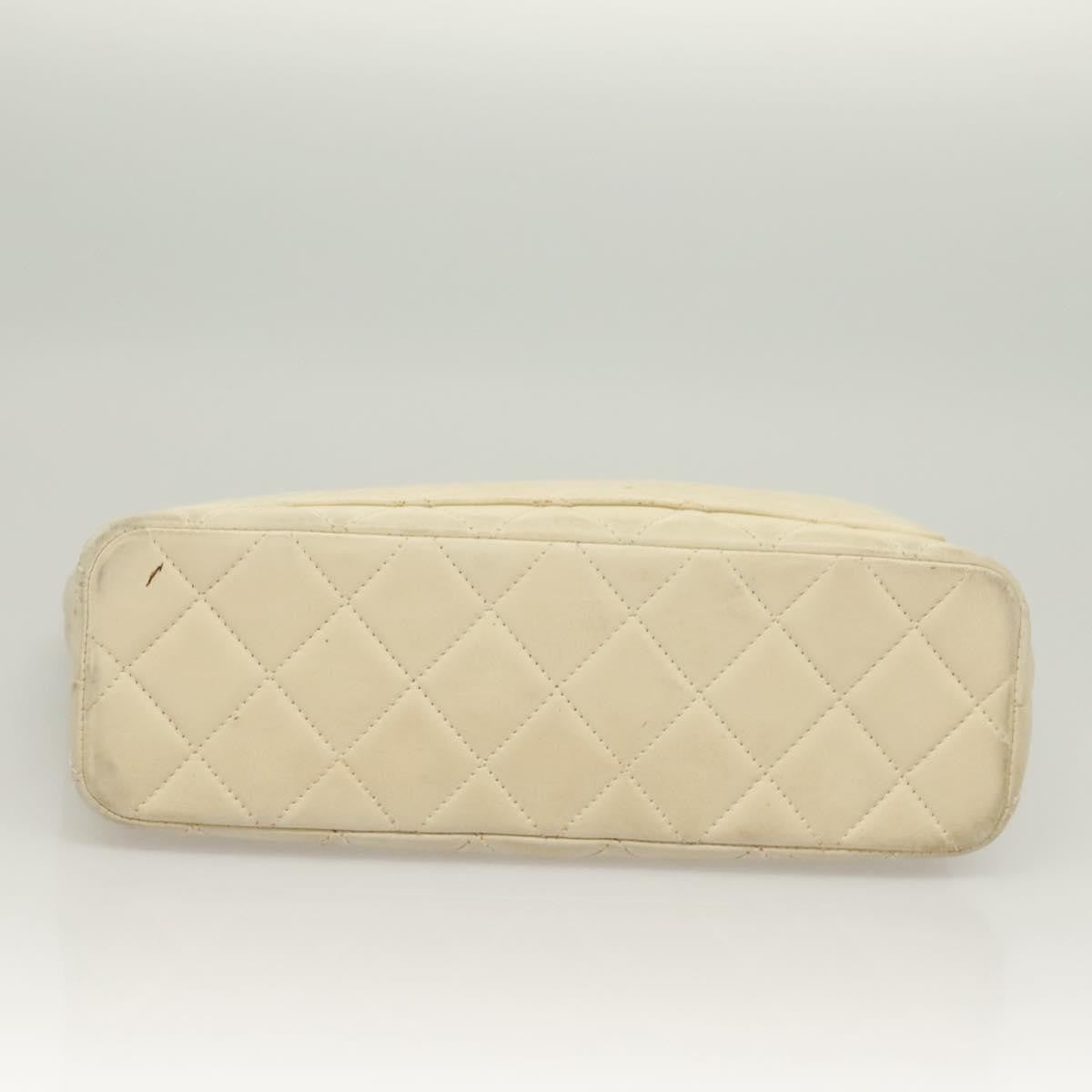 Chanel Vintage CC Front Pocket Tote Quilted Leather, BEIGE, LEATHER, Tote bag