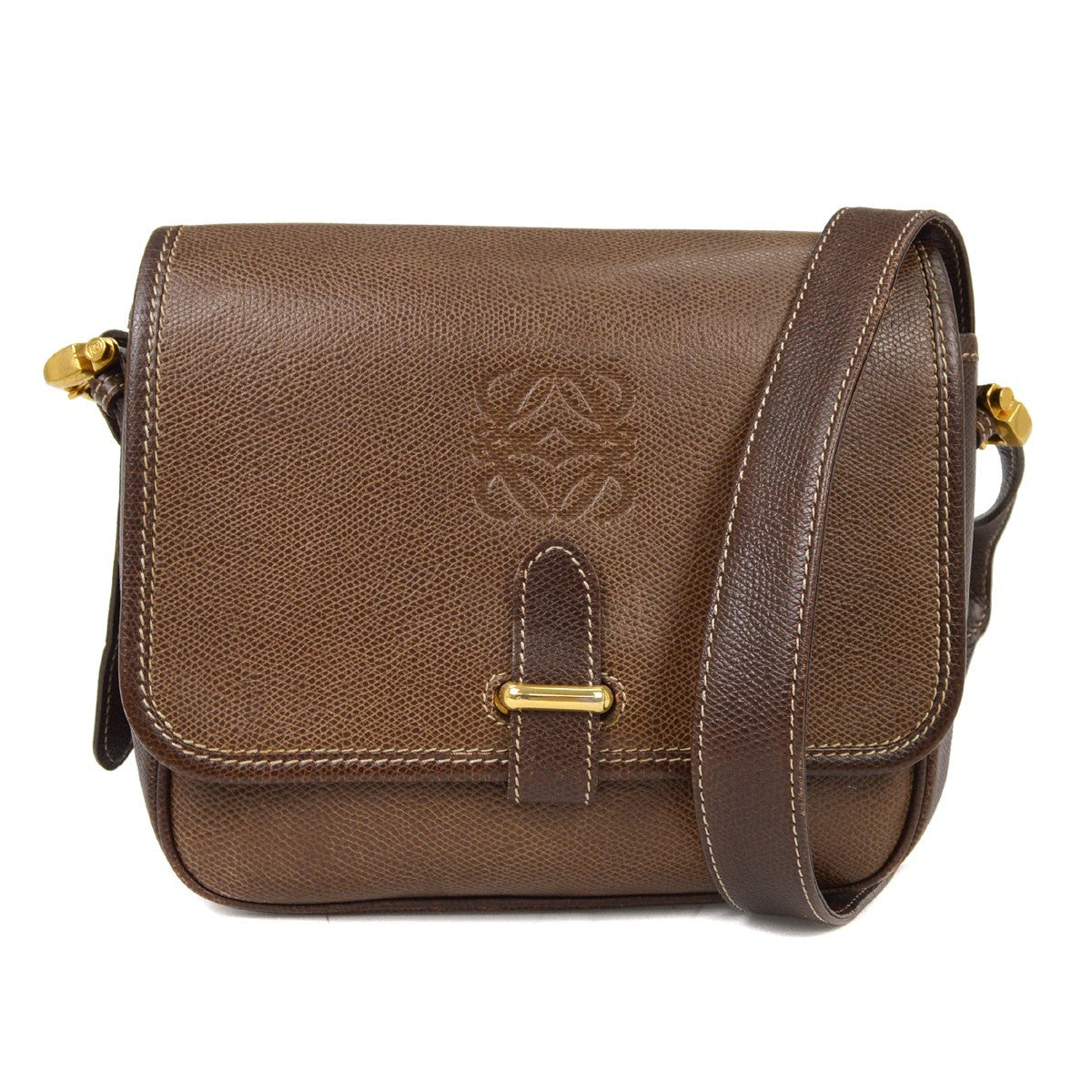 Loewe Vintage Shoulder Bag Leather, BROWN, LEATHER, Shoulder bag