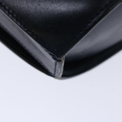 Celine Vintage Circle Logo Crossbody Bag Leather, NAVY, LEATHER, Crossbody bag