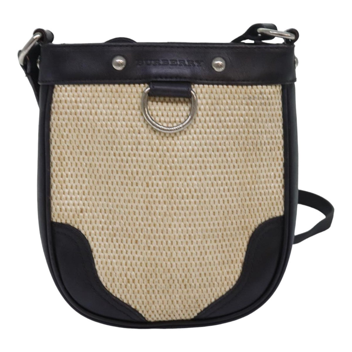 Burberry Vintage Shoulder Bag Leather, BEIGE, LEATHER, Shoulder bag