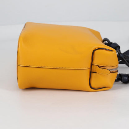 Celine Soft Cube Bag Leather, YELLOW, LEATHER, Handbag