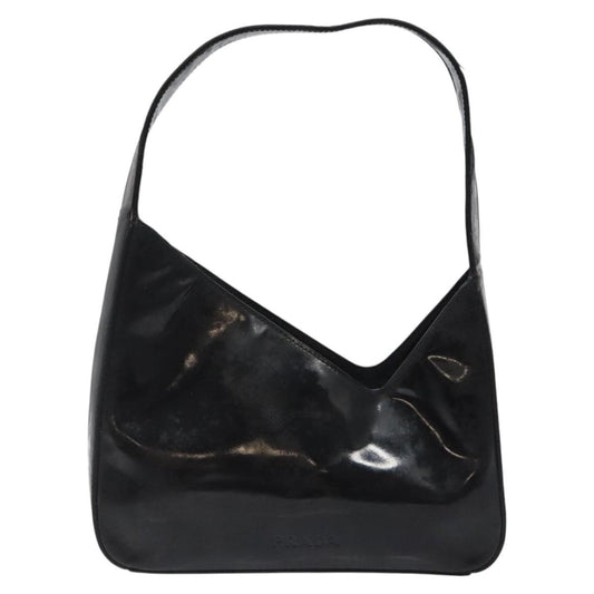 Prada Vintage Shoulder Bag Leather, BLACK, PATENT_LEATHER, Shoulder bag