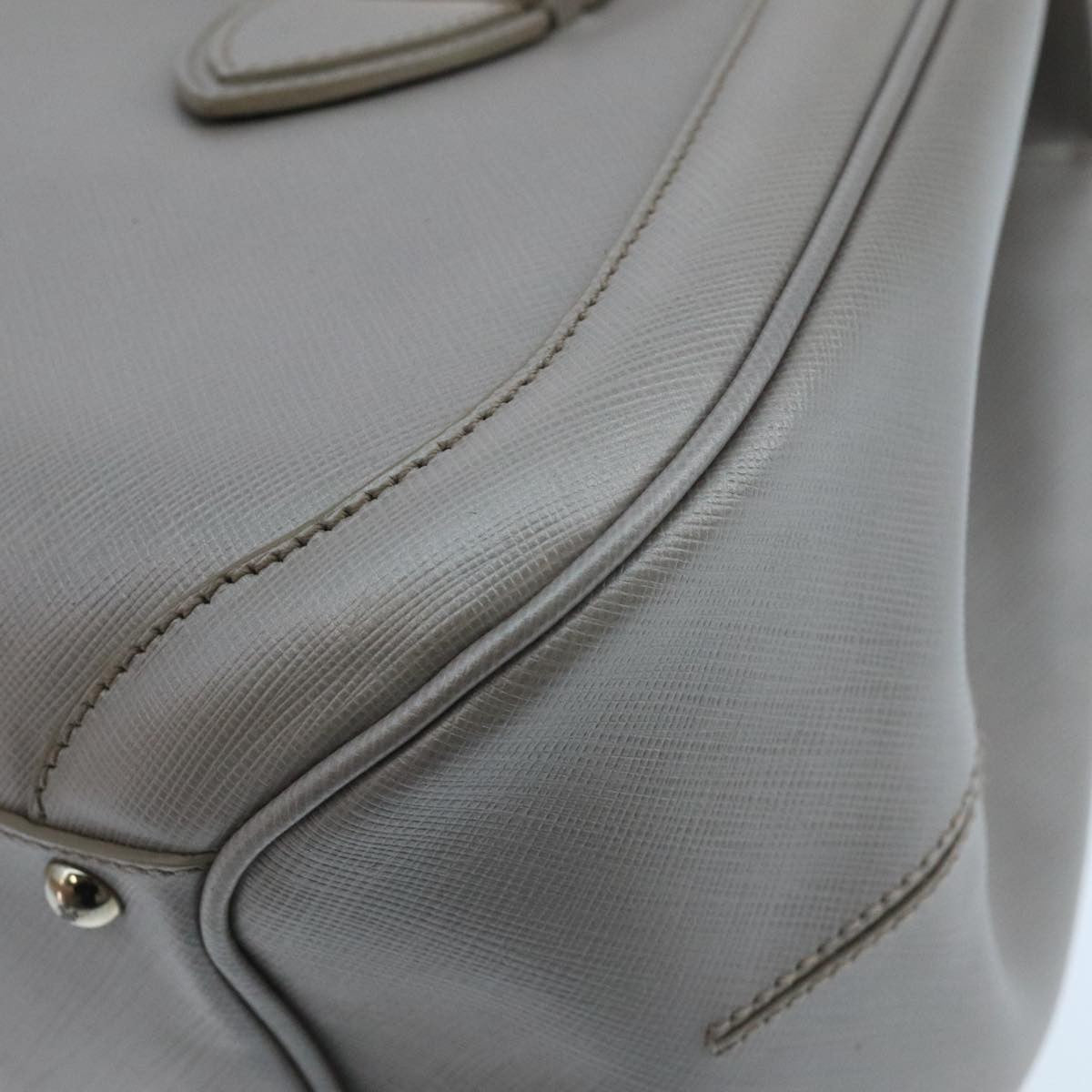 Salvatore Ferragamo Flap Satchel Saffiano Leather, SILVER, LEATHER, Handbag