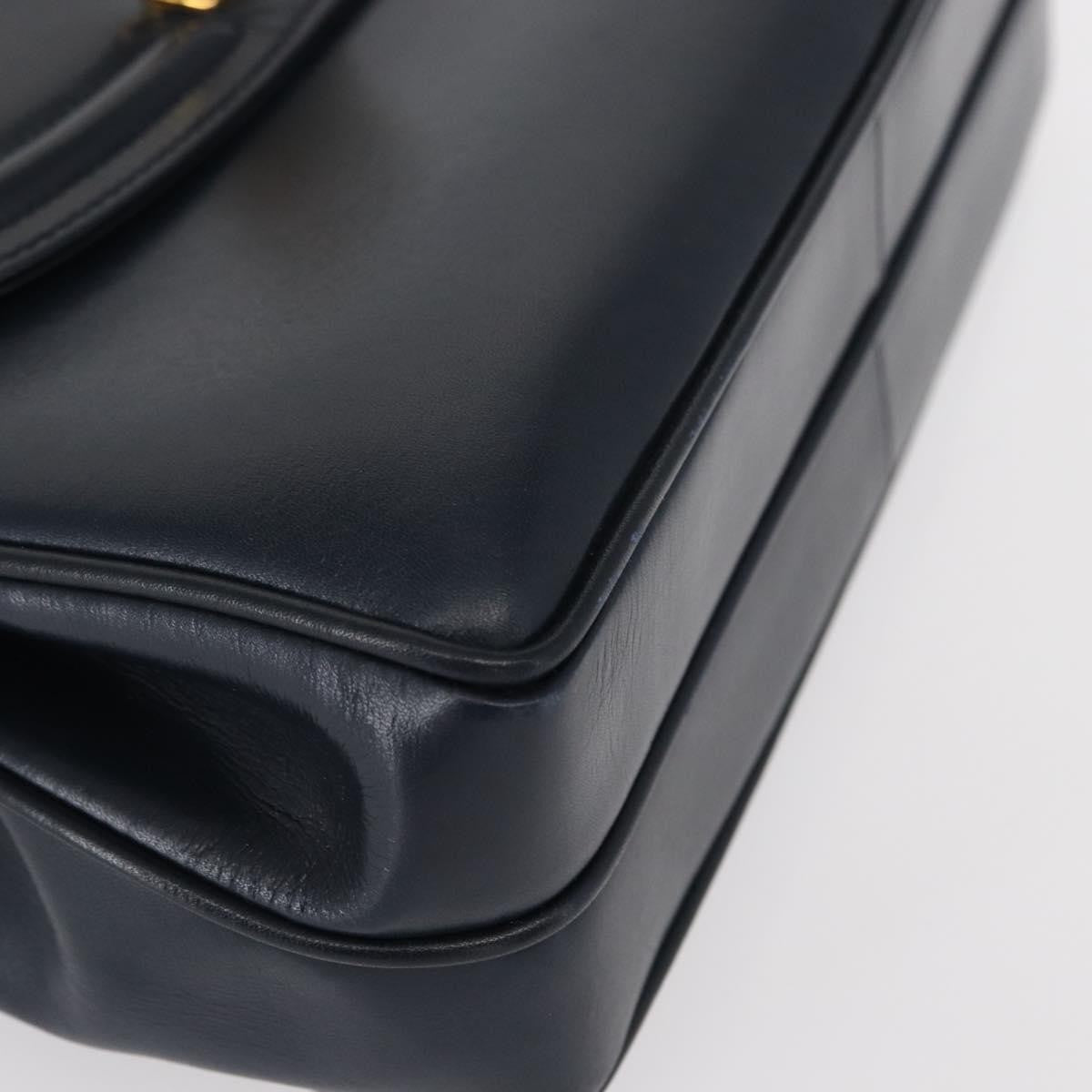 Gucci Vintage Handbag Leather, NAVY, LEATHER, Handbag