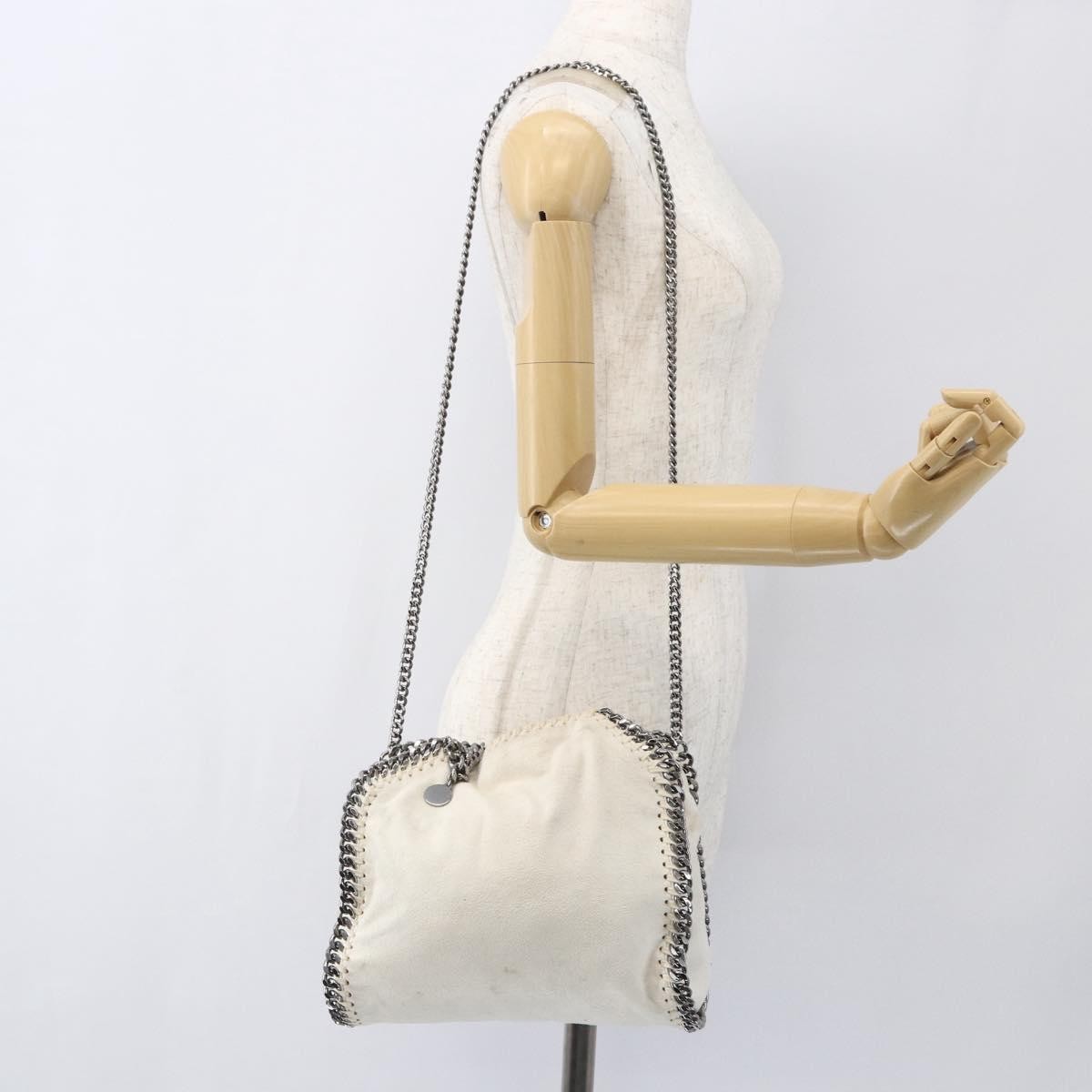 Stella McCartney Falabella Fold Over Crossbody Bag Shaggy Deer, WHITE, POLYESTER, Handbag