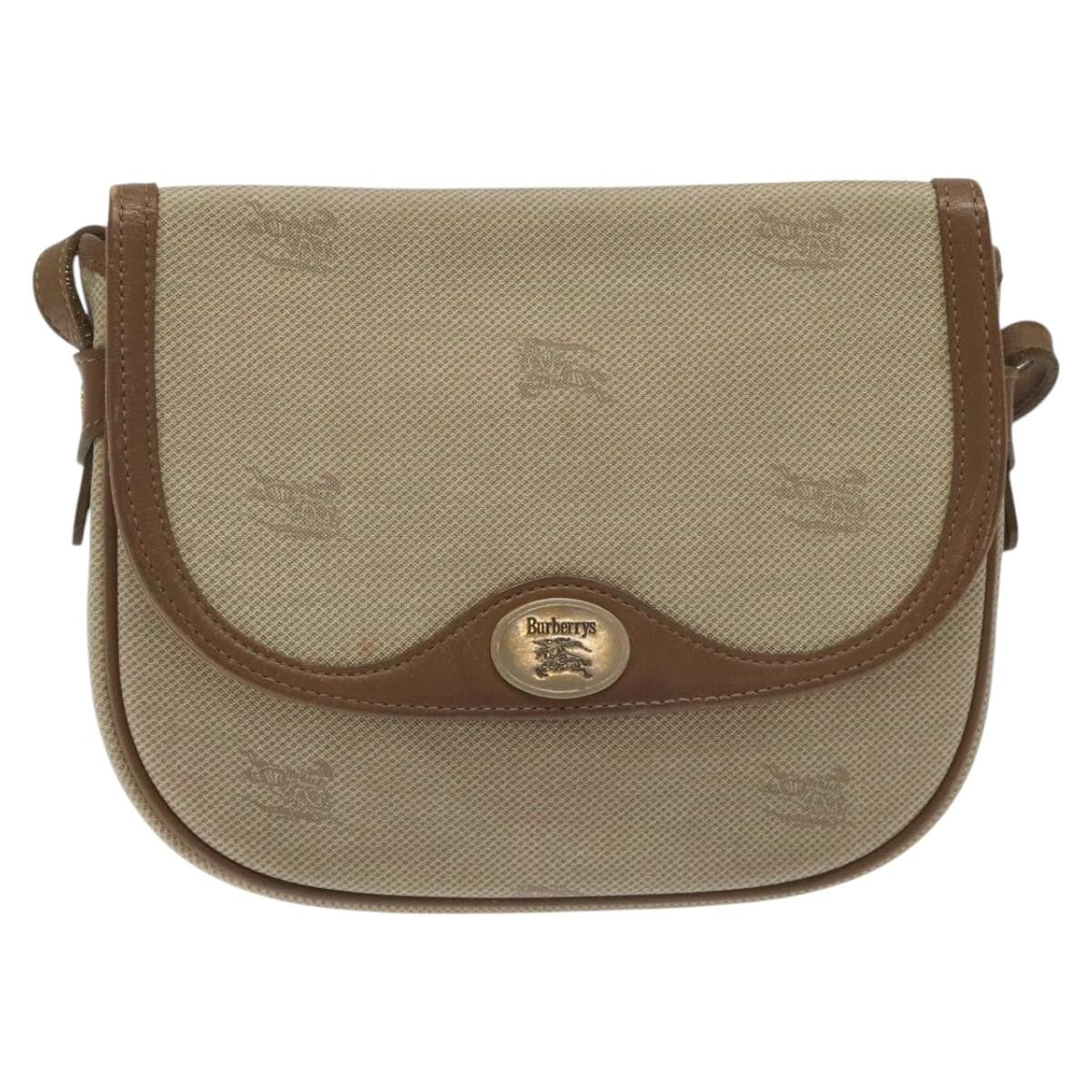 Burberry Vintage Shoulder Bag Canvas, BEIGE, CANVAS, Shoulder bag