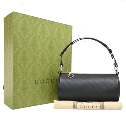Gucci Blondie Interlocking GG Shoulder Bag Leather, Black, Leather, Shoulder Bag