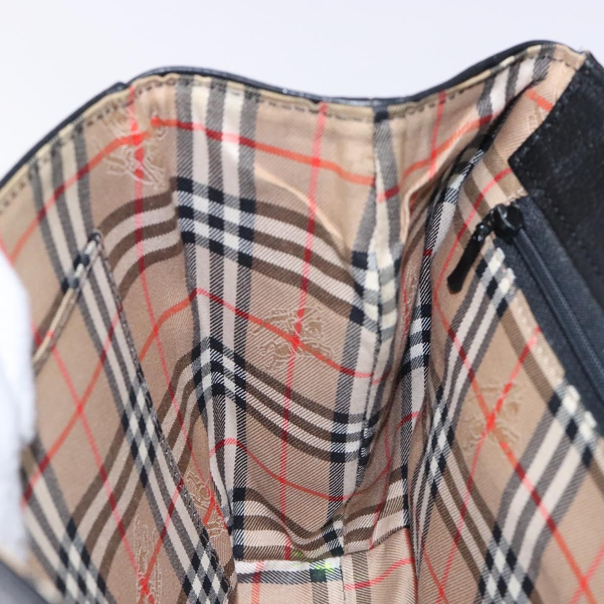 Burberry Vintage Handbag Leather, BLACK, LEATHER, Handbag