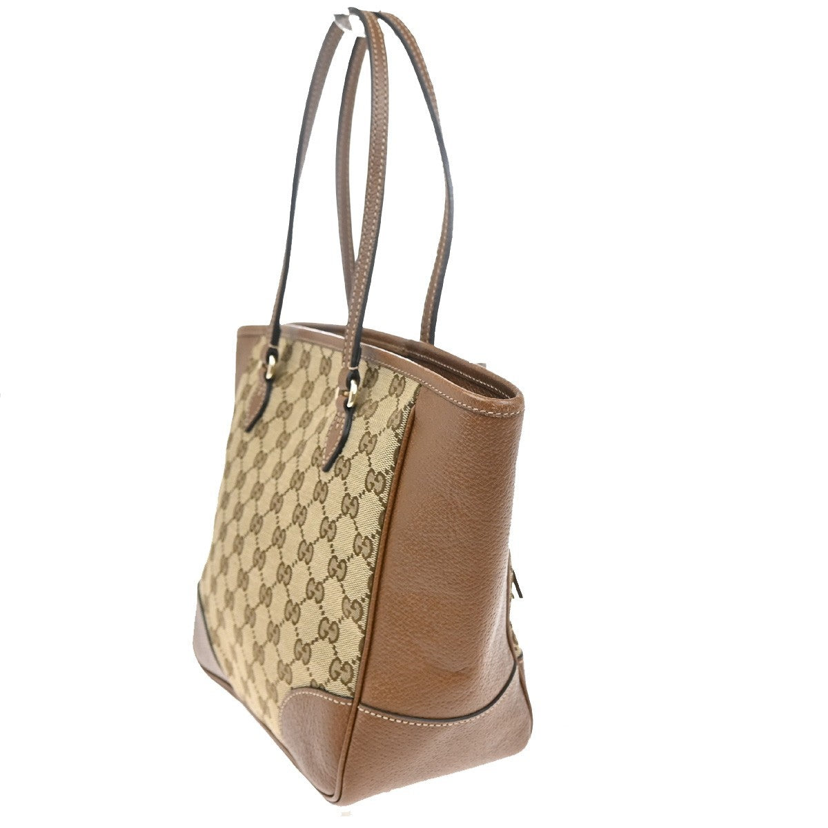 Gucci Bree Tote GG Canvas with Leather, BROWN, CANVAS, Tote bag