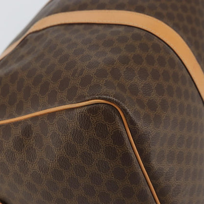 Celine Vintage Macadam Boston bag Canvas and Leather, BROWN, PVC, Travel bag