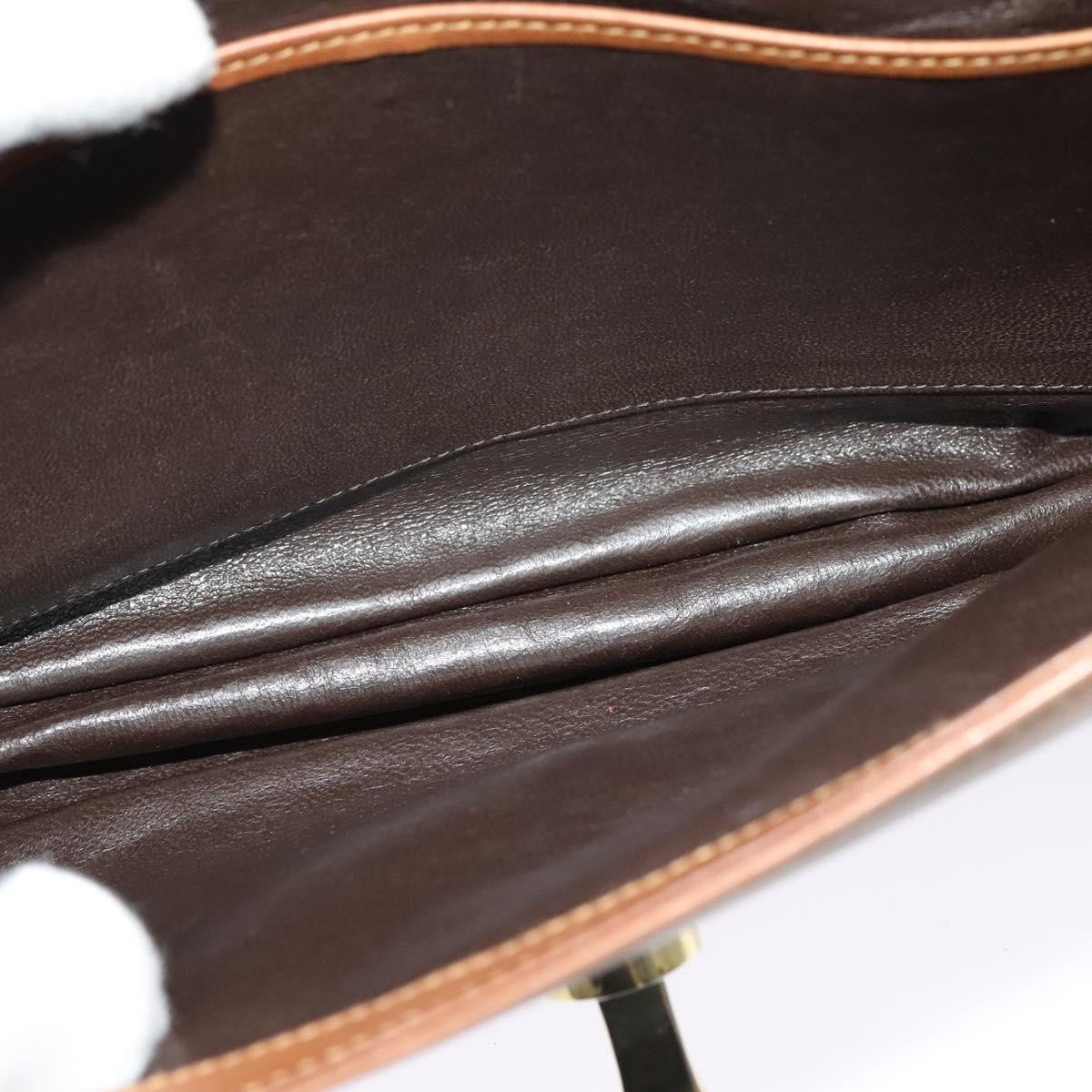 Gucci Vintage Flap Crossbody Bag Leather, BROWN, LEATHER, Shoulder bag