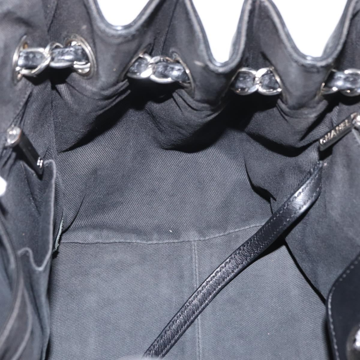 Chanel Vintage CC Charm Tote Chevron Canvas, BLACK, CANVAS, Tote bag