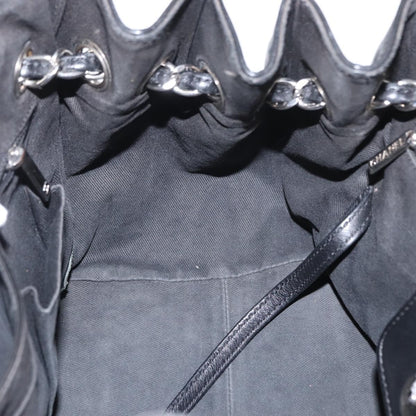 Chanel Vintage CC Charm Tote Chevron Canvas, BLACK, CANVAS, Tote bag