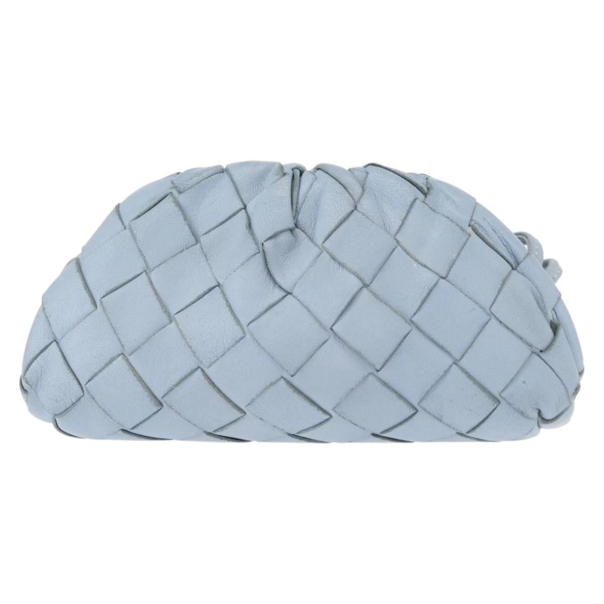 Bottega Veneta The Pouch Intrecciato Nappa, BLUE, LEATHER, Clutche & pouche