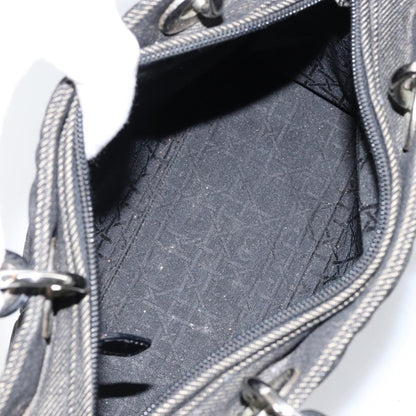 Christian Dior Vintage Lady Dior Bag Cannage Quilt Denim, BLACK, DENIM_JEANS, Handbag