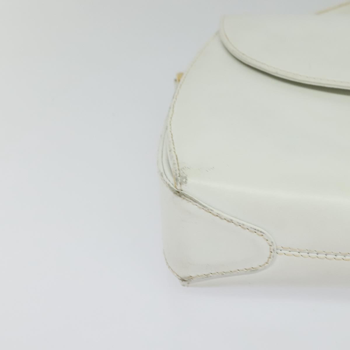 Gucci Vintage Flap Crossbody Bag Leather, WHITE, LEATHER, Shoulder bag