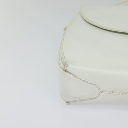 Gucci Vintage Flap Crossbody Bag Leather, WHITE, LEATHER, Shoulder bag