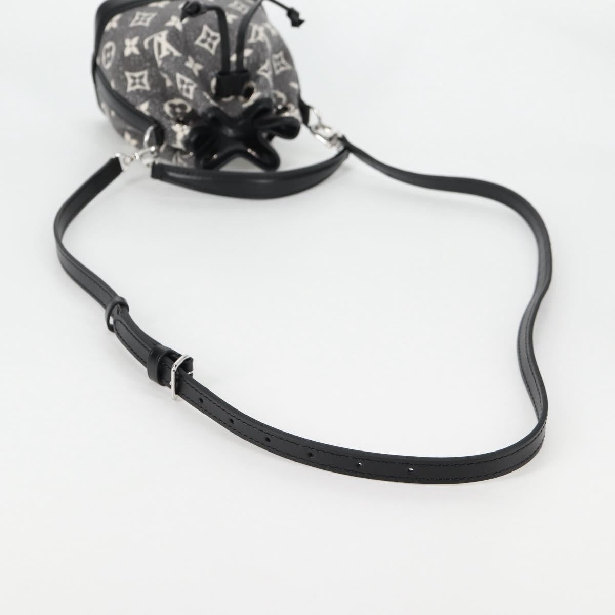 Louis Vuitton Noe NM Handbag Monogram Jacquard Denim, BLACK, CANVAS, Shoulder bag