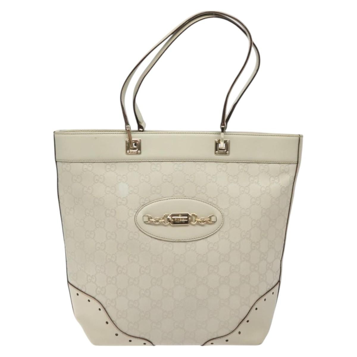 Gucci Punch Tote Guccissima Leather, WHITE, CANVAS, Tote bag