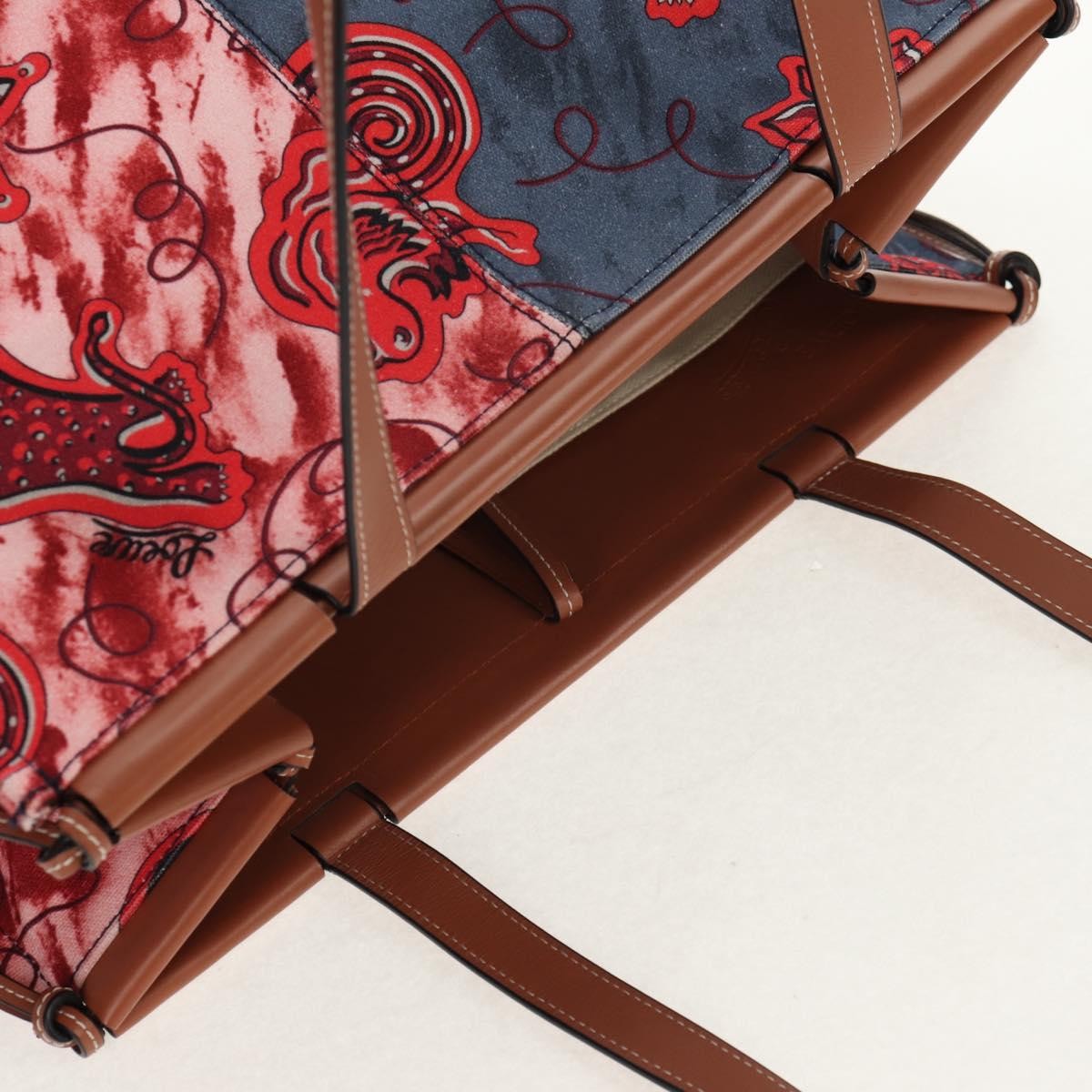 Loewe Paula's Ibiza Cushion Tote Printed Canvas, RED, CANVAS, Tote bag